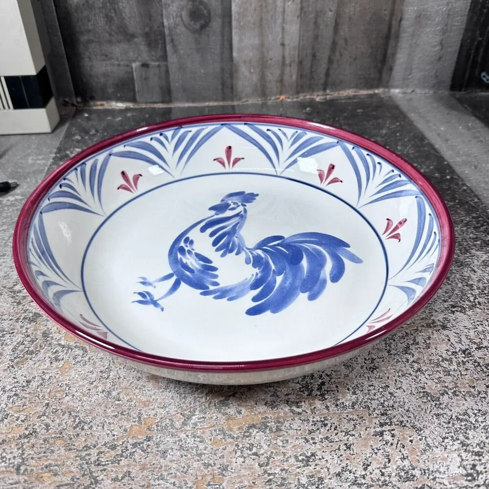 Williams Sonoma Country Rooster Pasta Serving Bowl‎ 12 1/2